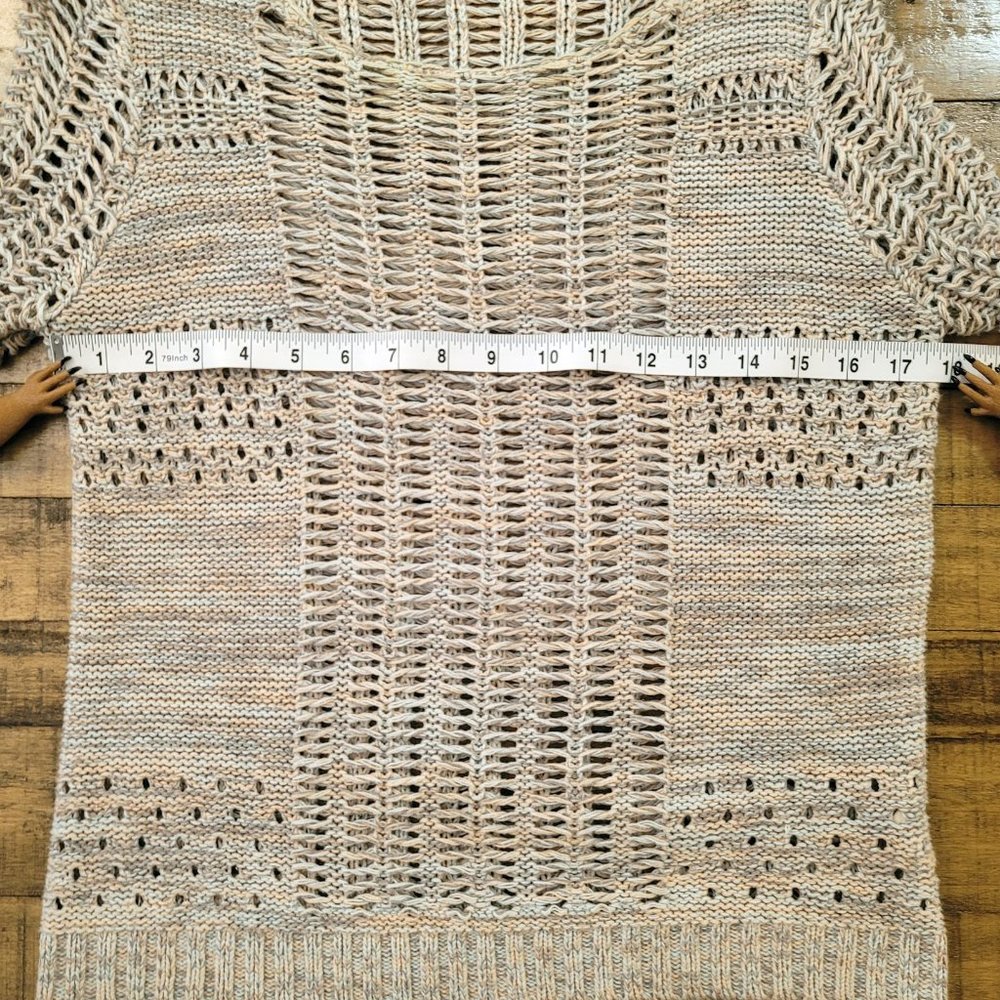 Hem & Thread Open Knit Multi-Colored Sweater - image 7